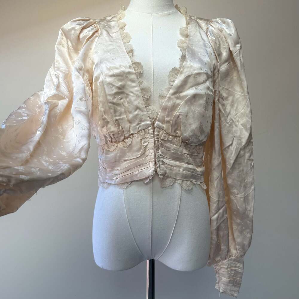 For Love & Lemons Natalie Crop Top in Ivory